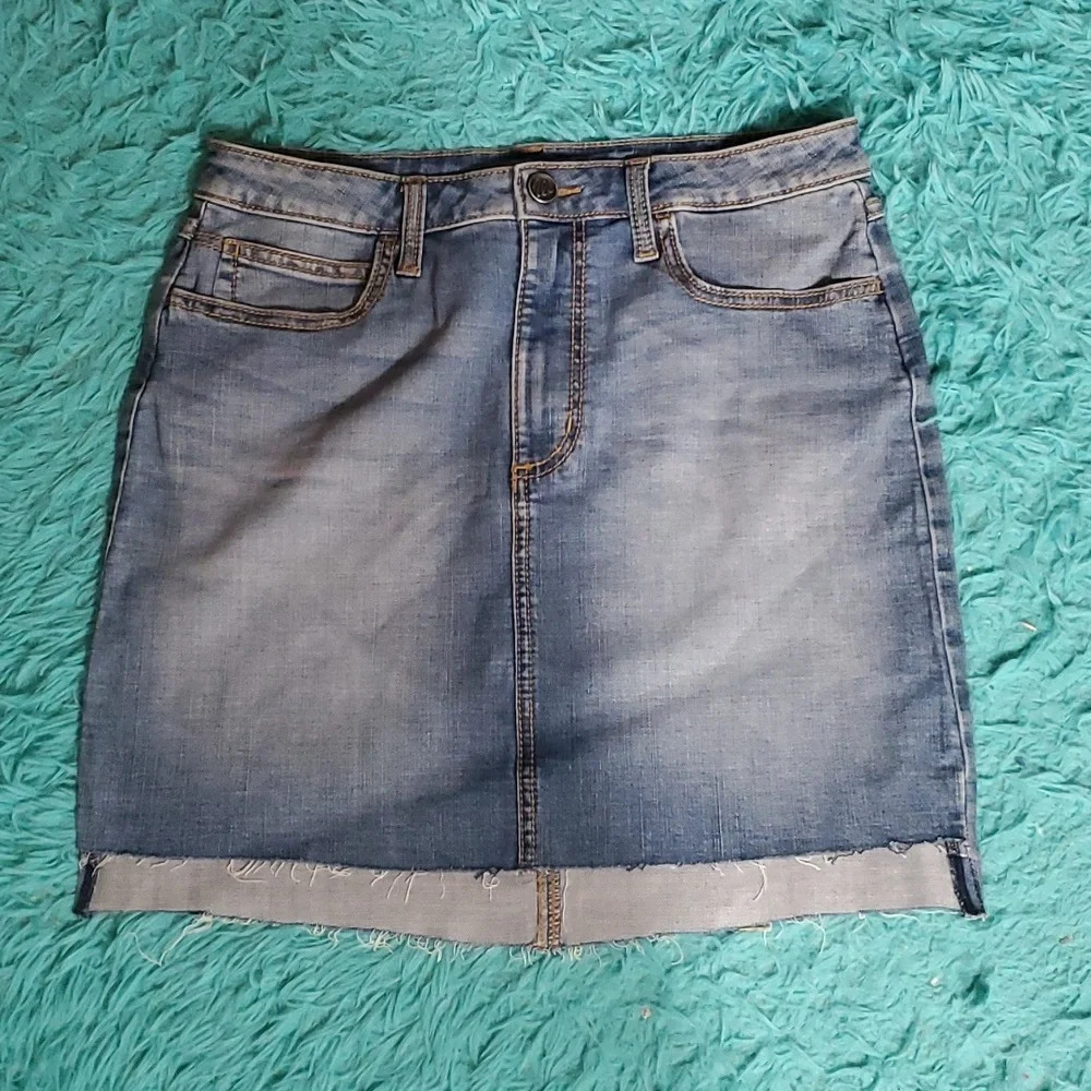 Wrangler Raw Hem Denim Mini Skirt